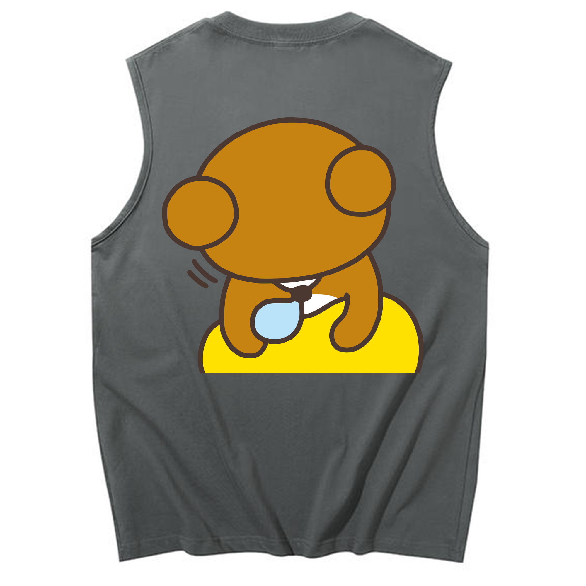 （画像用） リラックマ リラックマ キイロイトリ Rilakkuma Korilakkuma Kiiroitori コットン100％タンクトップ（背面プリント）